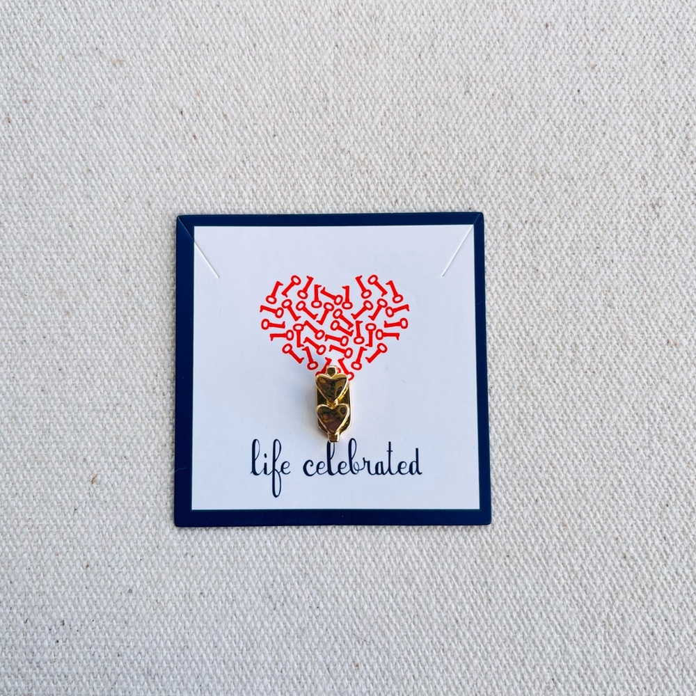*Double Hearts Charm* KEEP COLLECTIVE Retired Gold